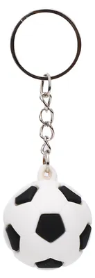 Immagine prodotto di Portachiavi a forma di pallone da calcio, elegante e realistico, ideale per l'organizzazione e come accessorio per zaini