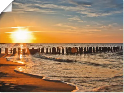 Produktbild von ARTland Poster Schöner Sonnenuntergang am Strand Größe: 40x30 cm