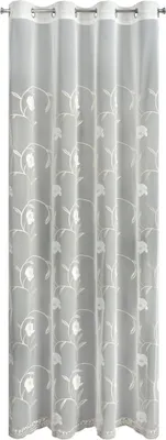Obrázek produktu pro EUROFIRANY | Záclona - Záclona - bílá - s květinovou výšivkou - 140 x 250 cm