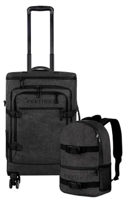 Produktbild von Reiseset Trolley mit Rucksackfunktion und kleinem Rucksack - 38 L Trolley und 5 L Rucksack - Handgepäck Reisetasche 55x38x20 cm Dunkelgrau Einheitsgröße
