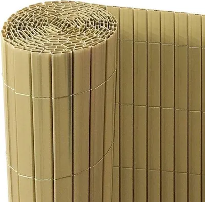 Productafbeelding van Famanu PVC-schutting voor balkon en tuin - Windscherm in bambuskleur - PVC privacy-scherm, 80x500 cm