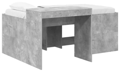 Produktbild von vidaXL Hochbett mit Schreibtisch für Kinder Betongrau 80 x 160 cm