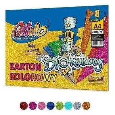Produktbild von Karton brokatowy A4 210g 8 arkuszy mix kolorów