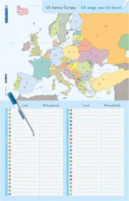 Immagine prodotto di Ich kenne Europa - Länder und Hauptstädte - Lerntafel mit Stift