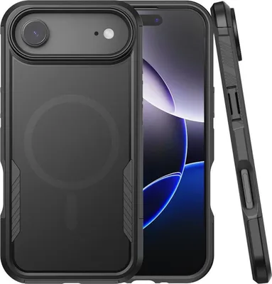 Produktbild von Für Apple iPhone 17 Air Kalebol 2 in 1 Matte Design MagSafe Schutz Hülle Schwarz