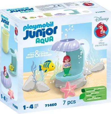Image de PLAYMOBIL Junior Ariel avec Coquillage de Bain, Disney, Jouet de Bain, Douche Suspendue ou Debout, Dès 12 Mois