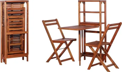 Produktbild von The Living Store 3-tlg. Bistro-Set Klappbar Massivholz Akazie