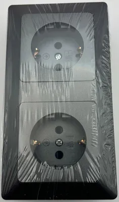 Produktbild von ChiliTec 23120 MILOS Set 2 Steckdosen + 2-fach Rahmen 250V/ 16A, Steckanschluss, Anthrazit