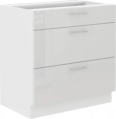 Immagine prodotto di Armadietto inferiore con cassetti LAJLA - larghezza 80 cm, bianco