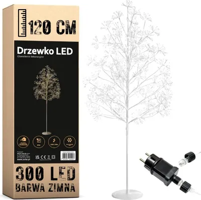 Zdjęcie produktu dla Drzewko 120 cm 300 led święta choinka eko dekoracja ip44 diody barwa zimna