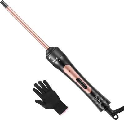 Produktbild von 9 mm Mini Lockenstab für kleine Locken, Turmalin-Keramik, 40 s schnelles Aufheizen, 2 Temperaturstufen 180/210 °C, dünn, für kurzes & langes Haar