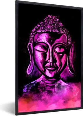 Produktbild von MuchoWow® MuchoWow® Gerahmtes Poster Buddha - Farbe - Rosa 60x90 cm - Poster mit zchwarzem Bilderrahmen - Kunst