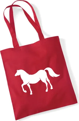 Produktbild von Huuraa Jutebeutel Pferd Silhouette 10 Liter Classic Red Baumwolle Tasche Geschenkidee
