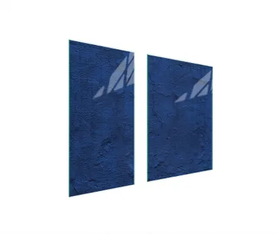 Immagine prodotto di Piastre copri fornelli 2 pezzi 75x52 Copri piano cottura in Vetroceramica tagliere in vetro blu ardesia