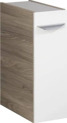 Zdjęcie produktu dla FACKELMANN szafka podumywalkowa LUXOR / Szafka łazienkowa z systemem cichego domykania / Wymiary (szer. x wys. x gł.): ok. 20 x 60,5 x 45 cm / Szafka łazienkowa z 1 drzwiami / Zawias drzwi lewy / Korpus: jasnobrązowy / Front: biały