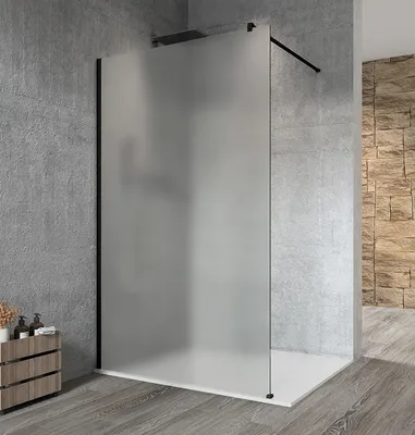 Produktbild von Gelco VARIO BLACK Dusch-Glasteil, Wandmontage, Milchglas, 1000 mm