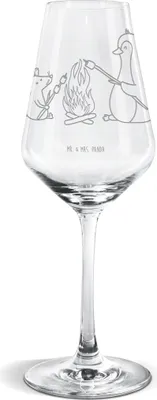 Produktbild von Mr. & Mrs. Panda Weinglas Pinguin Lagerfeuer - Transparent - Geschenk, Weißwein Kelch, Job, Für, Arbeit, Glas, Maus, Liebe, wein, Weißweinkelch