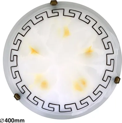Immagine prodotto di Rabalux 7649 Lampada da soffitto a 2 faretti Etrusco, E27, bianca, rotonda, stile mediterraneo, ø400 mm