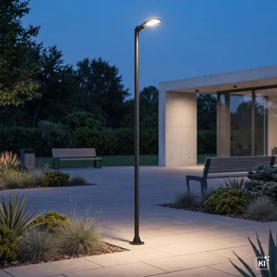 Obrázek produktu pro Venkovní lampa LED kovový hliník 392 cm IP65 černá 3000 K teplé bílé světlo 5700 lm Moderní, Obrázek vytvořený pomocí AI