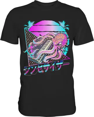 Produktbild von Synthesizer Octopus Vaporwave Kraken Modular Analog T-Shirt – Black / M