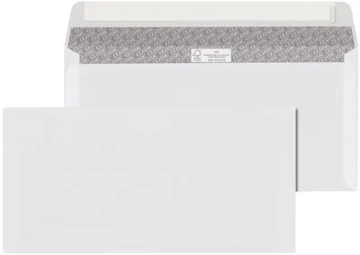 Image de Enveloppe média MAIL DIN longue, sans fenêtre, autocollante, blanche, 75 g/m², 25 pièces