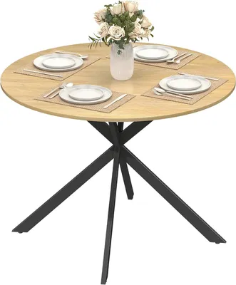 Imagen del producto de Mesa redonda - Mesa para comedor - Mesa de cocina - Mesa de trabajo - Diseño industrial