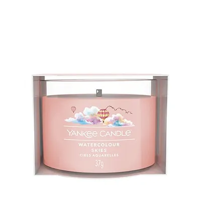 Produktbild von Yankee Candle Watercolour Skies, Rund, Pink, Kaschmirhölzer, Jasmin, Moschus, 10 h, 1 Stück(e)