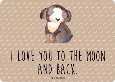 Produktbild von Mr. & Mrs. Panda Schild Hund Entspannen DIN A3 - Hundeglück - Geschenk, Sprüche, tafel, Liebe, Verliebt, Blechschild, Magnetschild, Süß, Türschild, Wandbild