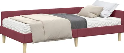 Produktbild von vidaXL Eckbettgestell mit Matratze mit Matratze 2 pcs Grau Stoff