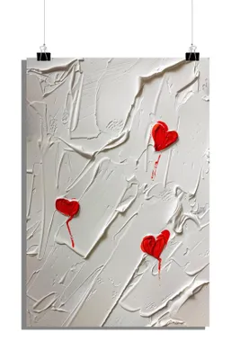 Produktbild von Herzen Poster - Romantisch Poster - Liebe Poster - Symbolisch Poster - 61x91cm - Perfekt zum Einrahmen
