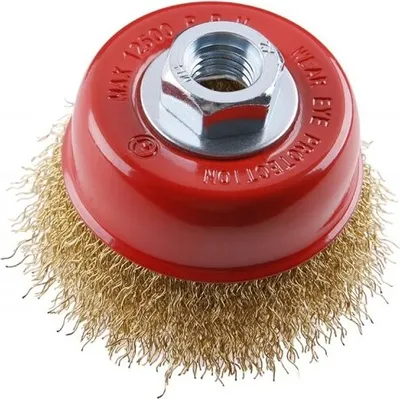 Produktbild von Topfbürste 75 mm für Bohrmaschine zum Entrosten, Entlacken und Polieren von Metall