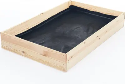 Image de Boîte de jardin potager - boîte de culture - 140x120x18 cm - bois - avec bâche de fond