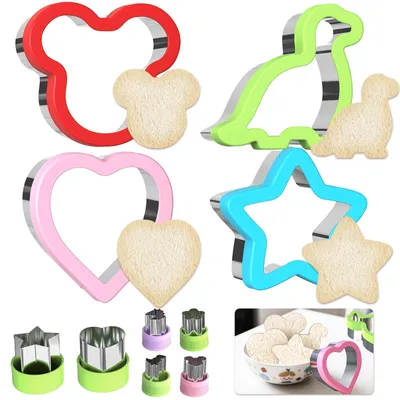Produktbild von 10-teiliges Ausstechformen-Set – Für Kinder, Brot, Gemüse, Kekse und Sandwiches – Bento-Zubehör für Sushi, Obst und Gebäck