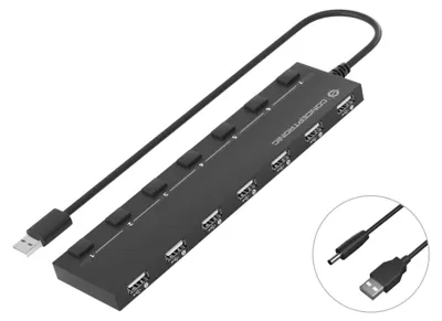 Obrázek produktu pro Conceptronic HUBBIES08B, USB 2.0, USB 2.0, 480 Mbit/s, Černá, 0,9 m, Čína