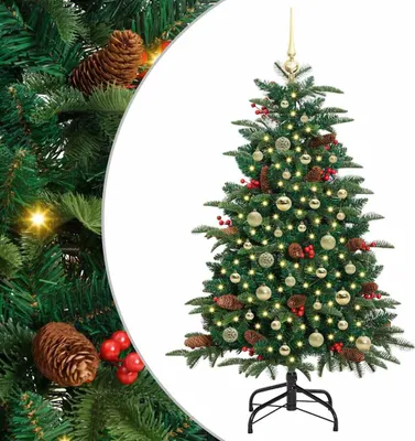 Produktbild von vidaXL Künstlicher Weihnachtsbaum mit 150 LEDs mit Ständer Grün 150 cm