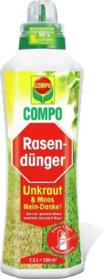 Produktbild von COMPO Flüssiger Rasendünger Unkraut & Moos Nein-Danke!, Für gesunde und sattgrüne Rasen, 1.3 Liter 24650