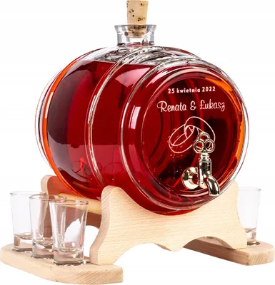 Zdjęcie produktu dla Beczułka 4L Kranik Karafka Na Wino Nalewki +Grawer