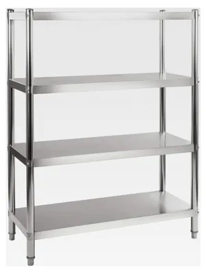 Produktbild von Edelstahlregal 120 cm mit 4 Ablagen für Küche und Lager