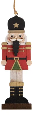 Imagen del producto de Adorno navideño de Clayre & Eef, figura de cascanueces, color rojo, madera
