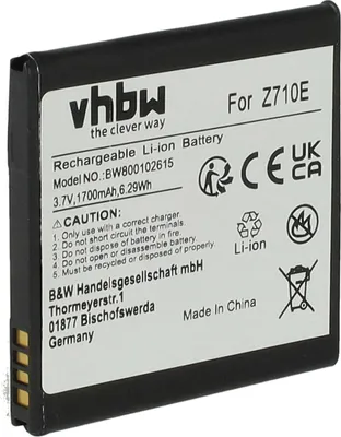 Produktbild von vhbw Akku kompatibel mit HTC Amaze 4G Handy Smartphone Telefon (1700 mAh, 3,7 V, Li-Ion)