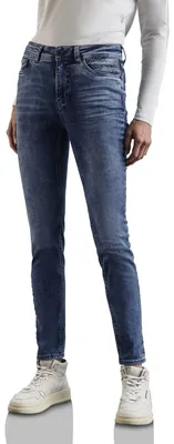 Productafbeelding van Street One Style Denim-York, Slimfit, Hoge taille, Slanke pasvorm, Medium blauw, Authentieke mid-indigo