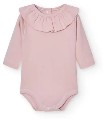 Productafbeelding van BABIDU babyromper met lange mouwen, gerimpelde kraag, 100% katoen, babyromper voor