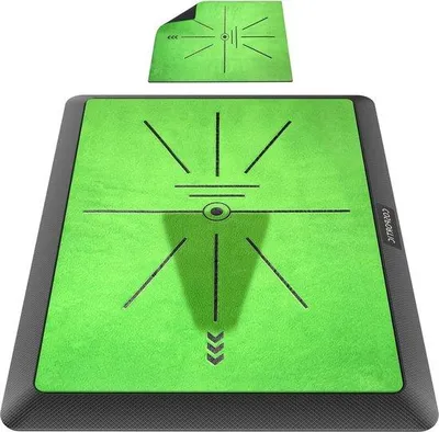 Productafbeelding van Famanu golftrainingsmat met feedback voor de swing – Extra grote golf-oefenmat (117 x 76 cm) met geavanceerde richtlijnen en