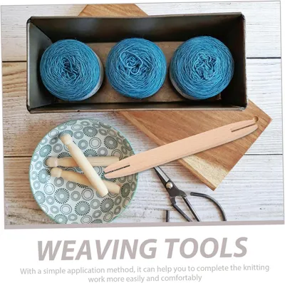 Produktbild von 4 Stück Holz-Webschiffchen als Strickwerkzeug für DIY-Häkelprojekte, Strickschals und Pullover