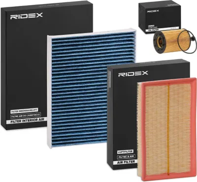 Produktbild von RIDEX Filterset Inspektionspaket Filtersatz für VW Transporter V Bus (7HB, 7HJ, 7EB, 7EJ, 7EF, 7EG, 7HF, 7EC) Multivan V Transporter V Kastenwagen