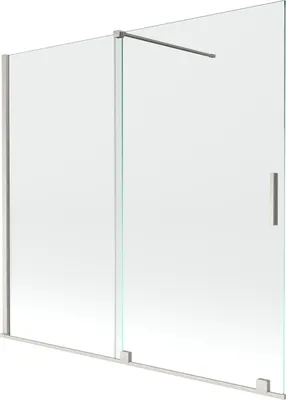 Obrázek produktu pro Mexen Velar vanová zástěna dvoukřídlová posuvná 170 x 150 cm, transparentní, kartáčovaný nikl - 896-170-000-01-97
