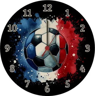 Produktbild von Fußball Frankreich Flagge Wanduhr aus MDF
