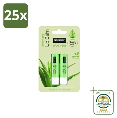 Zdjęcie produktu dla 25 sztuk balsamu do ust SenceBeauty z aloesem – pielęgnujący – zestaw ekonomiczny