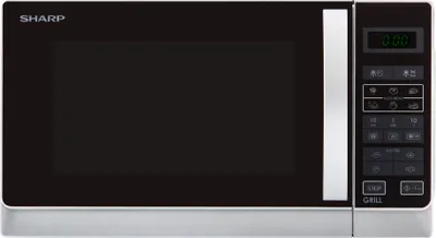 A studio shot of a Sharp microwave.