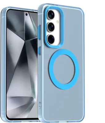 Produktbild von Handyhülle für Samsung Galaxy S23 FE, Hülle Kompatibel mit MagSafe, Schlank Durchscheinend Matt Stoßfest Schutzhülle Blau